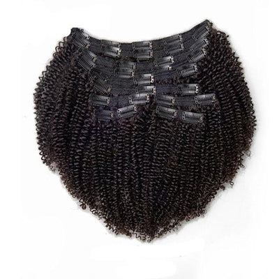 Mongolian Afro Kinky Curly Clip In Human Hair Extension